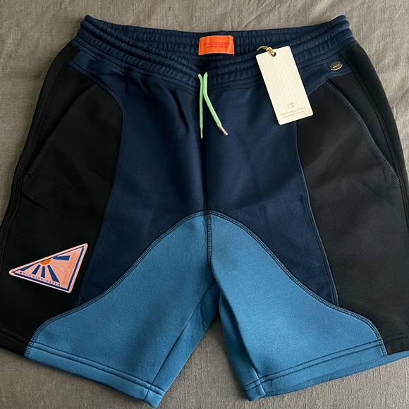Men's Scotch and Soda Blue and Black Shorts - Picture 1 of 2